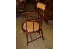 G. M. Ellwood for J. S. Henry. A mahogany Armchair with fruitwood and Mother of Pearl inlays - Thumbnail 2
