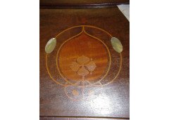 G. M. Ellwood for J. S. Henry. A mahogany Armchair with fruitwood and Mother of Pearl inlays - Thumbnail 3