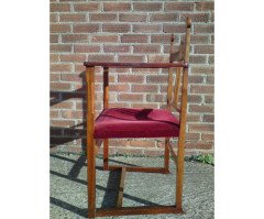 J. S. Henry Attributed, an Arts & Crafts Armchair with stylised floral inlays - Thumbnail 4