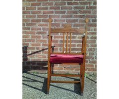 J. S. Henry Attributed, an Arts & Crafts Armchair with stylised floral inlays - Thumbnail 7