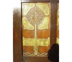Edwin B Joliffe. A stunning Arts & Crafts stained wood and Gesso cabinet - Thumbnail 4