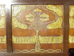 Edwin B Joliffe. A stunning Arts & Crafts stained wood and Gesso cabinet - Thumbnail 5