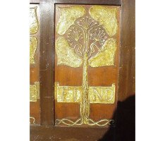 Edwin B Joliffe. A stunning Arts & Crafts stained wood and Gesso cabinet - Thumbnail 6