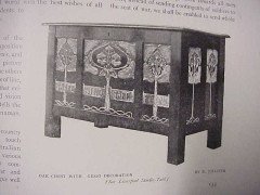 Edwin B Joliffe. A stunning Arts & Crafts stained wood and Gesso cabinet - Thumbnail 8