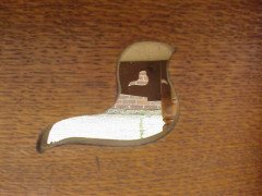 An Arts & Crafts Oak dining table with Voysey style doves bird cut-outs to each corner - Thumbnail 4