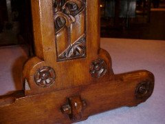 A. W. N. Pugin for Gillows. A Gothic Revival two drawer leather writing table - Thumbnail 8