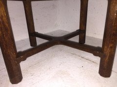 Gordon Russell. Oak stool, drop-in seat shaped cross stretcher - Thumbnail 4