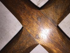 Gordon Russell. Oak stool, drop-in seat shaped cross stretcher - Thumbnail 6