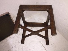 Gordon Russell. Oak stool, drop-in seat shaped cross stretcher - Thumbnail 7