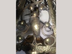 Alfred Bucknell. An exceptional Arts & Crafts hand made brass table lamp with a Heron. - Thumbnail 5