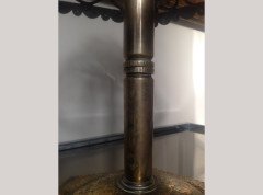 Alfred Bucknell. An exceptional Arts & Crafts hand made brass table lamp with a Heron. - Thumbnail 14