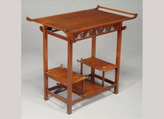 Heal's of London. Anglo-Japanese walnut 'Pagoda' side table - Thumbnail 1