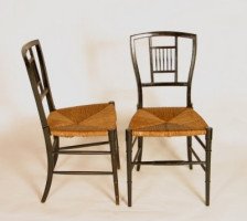 E. W. Godwin for William Watt. A set of four Anglo-Japanese ebonised rush seated chairs - Thumbnail 5