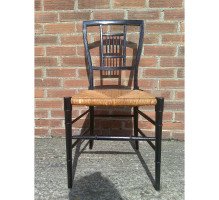 E. W. Godwin for William Watt. A set of four Anglo-Japanese ebonised rush seated chairs - Thumbnail 6