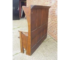 George Walton. Rare and important Arts & Crafts Glasgow School Oak settle - Thumbnail 3
