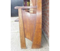 George Walton. Rare and important Arts & Crafts Glasgow School Oak settle - Thumbnail 6