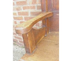 George Walton. Rare and important Arts & Crafts Glasgow School Oak settle - Thumbnail 7