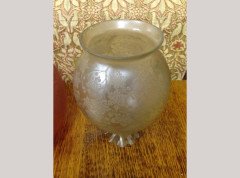 Victorian Cranberry Acid-Etched Globe Shade and Opal Etched Tulip Shade c.1890 - Thumbnail 11