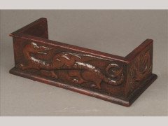 John Pearson Attributed, Oak and embossed copper book rack - Thumbnail 1