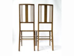 Ambrose Heal. A good pair of Arts & Crafts Oak side chairs - Thumbnail 5
