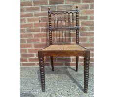 E. W. Godwin Attributed, a set of six simulated rosewood and caned dining chairs - Thumbnail 2