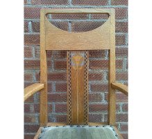 G. M. Ellwood for J. S. Henry. Rare and important Arts & Crafts Oak Armchair and matching side chair - Thumbnail 7