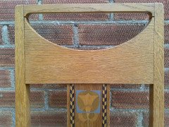 G. M. Ellwood for J. S. Henry. Rare and important Arts & Crafts Oak Armchair and matching side chair - Thumbnail 8
