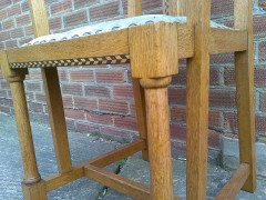 G. M. Ellwood for J. S. Henry. Rare and important Arts & Crafts Oak Armchair and matching side chair - Thumbnail 16