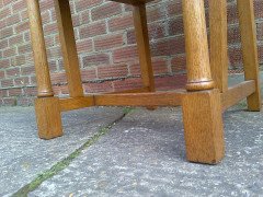 G. M. Ellwood for J. S. Henry. Rare and important Arts & Crafts Oak Armchair and matching side chair - Thumbnail 17