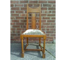 G. M. Ellwood for J. S. Henry. Rare and important Arts & Crafts Oak Armchair and matching side chair - Thumbnail 18
