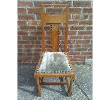 G. M. Ellwood for J. S. Henry. Rare and important Arts & Crafts Oak Armchair and matching side chair - Thumbnail 19