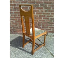G. M. Ellwood for J. S. Henry. Rare and important Arts & Crafts Oak Armchair and matching side chair - Thumbnail 20