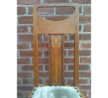 G. M. Ellwood for J. S. Henry. Rare and important Arts & Crafts Oak Armchair and matching side chair - Thumbnail 21