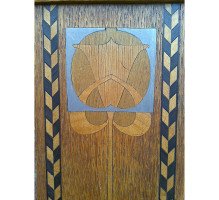 G. M. Ellwood for J. S. Henry. Rare and important Arts & Crafts Oak Armchair and matching side chair - Thumbnail 23