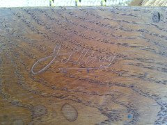 G. M. Ellwood for J. S. Henry. Rare and important Arts & Crafts Oak Armchair and matching side chair - Thumbnail 27