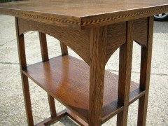 G. M. Ellwood for J. S. Henry. A matching pair of architectural Arts & Crafts Oak side tables (only one shown) - Thumbnail 2