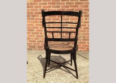 E. W. Godwin for William Watt. A rare pair of Old English or Jacobean ebonised curved back elbow chair - Thumbnail 11