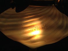 W. A. S. Benson. An impressive copper and brass chandelier retaining the original James Powell of Whitefriars Vaseline glass shades - Thumbnail 13