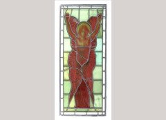 Carl Almquist for Shrigley and Hunt. Arts & Crafts painted and leaded window - Thumbnail 1
