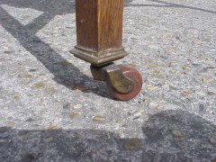 A Glasgow Style Oak sewing table with two drop down leaves, - Thumbnail 9