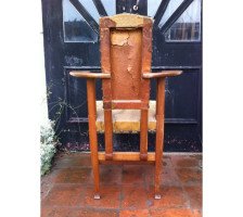 George Walton. Rare Glasgow School Oak and leather 'Abingdon' Armchair - Thumbnail 2