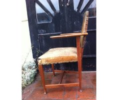 George Walton. Rare Glasgow School Oak and leather 'Abingdon' Armchair - Thumbnail 6