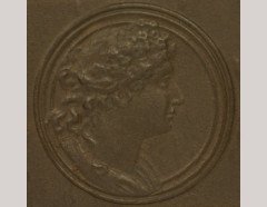 E. W. Godwin attributed. an Oak Hanging Bookcase, with Portrait Medallion Roundels in Moulded Vulcanite - Thumbnail 3