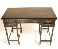 Collinson & Lock. eight leg ebonised desk with a Makassar Ebony top. - Thumbnail 1