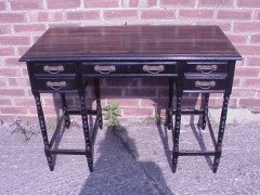 Collinson & Lock. eight leg ebonised desk with a Makassar Ebony top. - Thumbnail 2