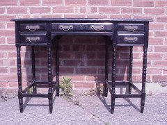 Collinson & Lock. eight leg ebonised desk with a Makassar Ebony top. - Thumbnail 3