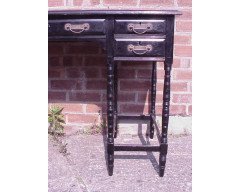 Collinson & Lock. eight leg ebonised desk with a Makassar Ebony top. - Thumbnail 6