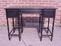 Collinson & Lock. eight leg ebonised desk with a Makassar Ebony top. - Thumbnail 14