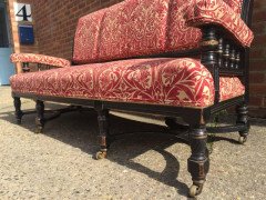 Bruce Talbert for Gillows. Aesthetic Movement ebonised settee - Thumbnail 4