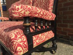 Bruce Talbert for Gillows. Aesthetic Movement ebonised settee - Thumbnail 5